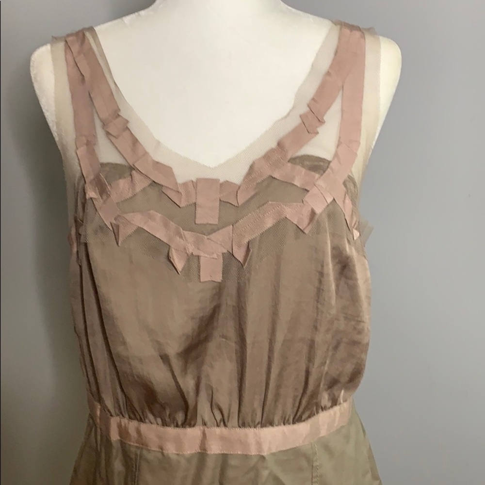 Ann Taylor Loft Tan Textured Lace Dress 12 - Picture 2 of 8